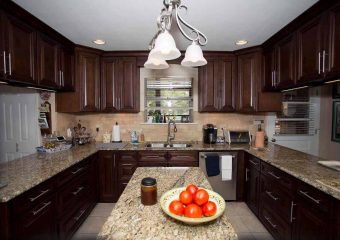 Dark Caramel Solid Wood Cabinets