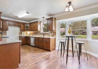 Pecan Raised Panel Solid Wood Cabinets